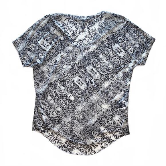 BCBGMaxAzria Sheer Speckled Burnout Short Sleeve Tee Size Small - Picture 4 of 11